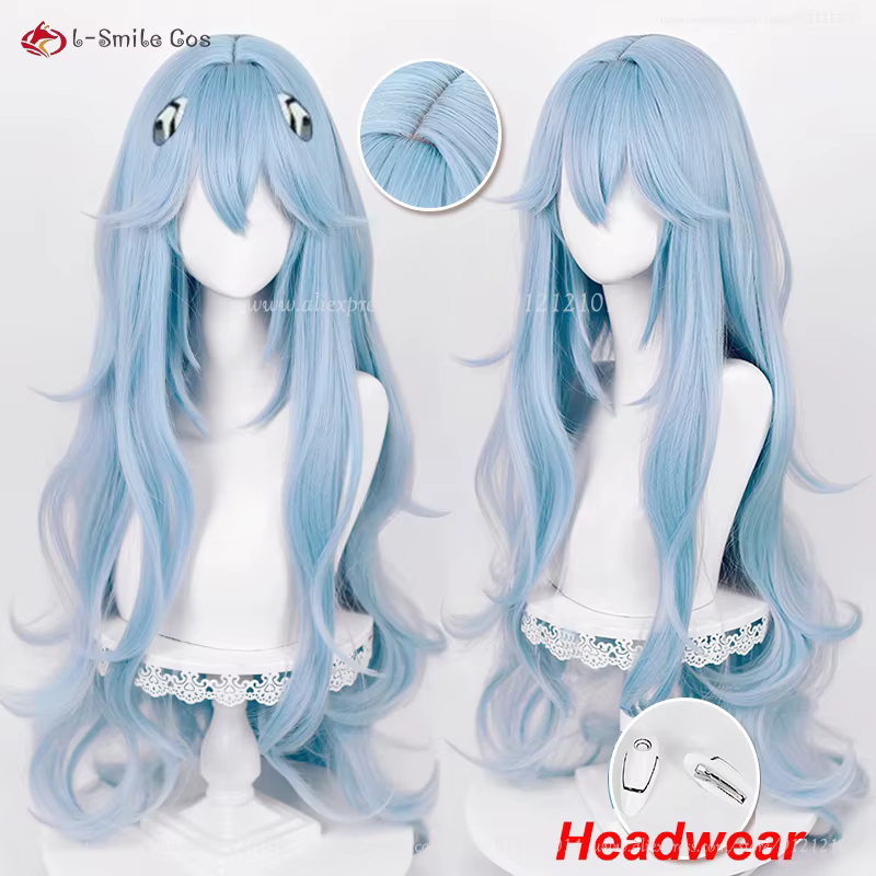 Haute qualité Anime EVA 100 cm de Long Ayanami Rei Cosplay perruque Cyan bleu cheveux bouclés résistant à la chaleur