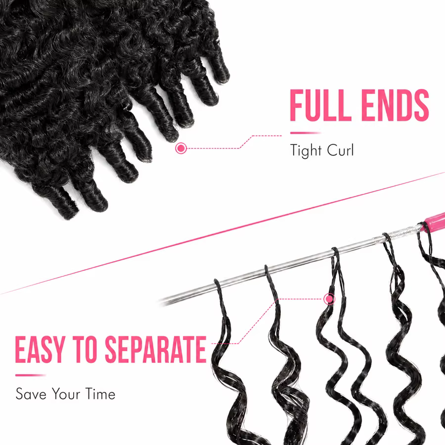 WOWANGEL Extensions de cheveux humains bouclés birmanes en crochet