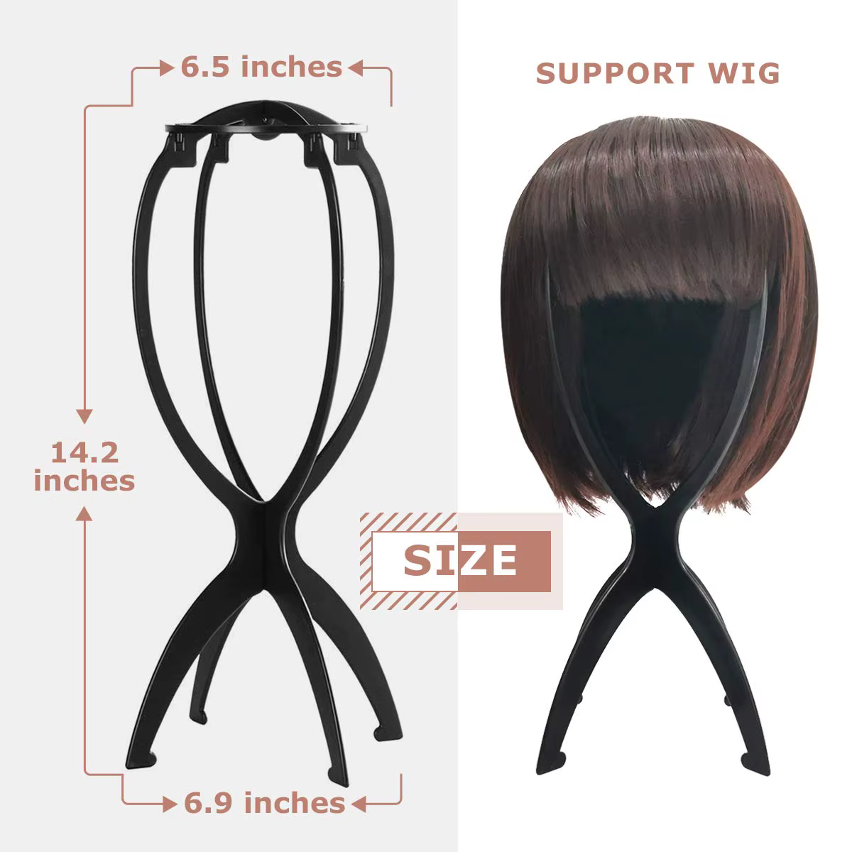 Support de perruque pliable