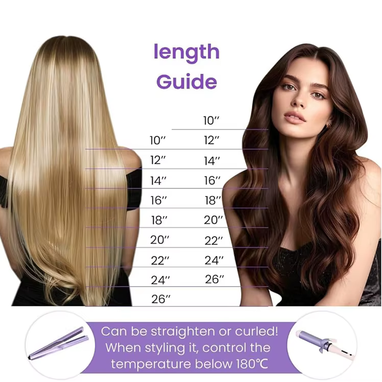 Extensions capillaires pré-collées sans couture U Tip Hot Fusion pour femmes