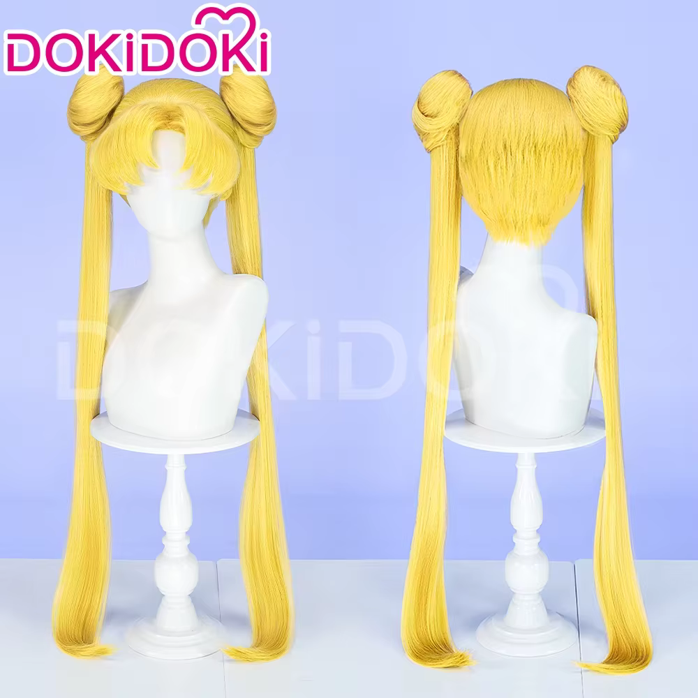 EN STOCK Chibii Usaa Tsuk Occa Usagii Kdón Makotoo Kaiouu Michiruu perruque Anime DokiDoki mignon queue de cheval cheveux casquette gratuite