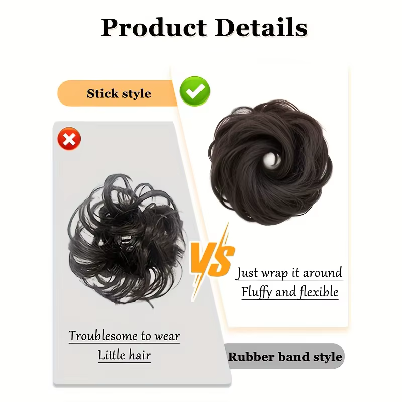 Extensions capillaires synthétiques à chignon auto-enroulement réglables pour augmenter le Volume des cheveux