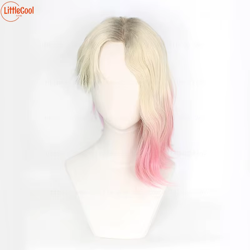 Gwen Stacy Cosplay perruque teinture teint blond rose dégradé