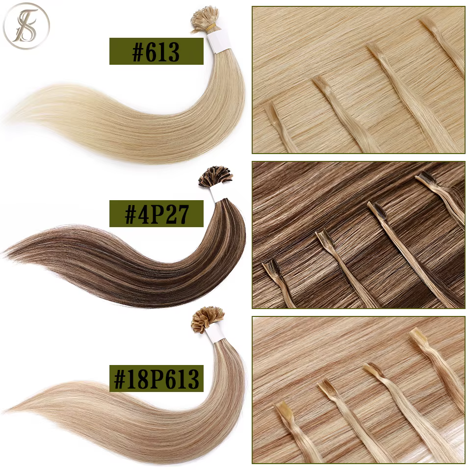 TESS U Tip-Extensions de Cheveux Naturels Pré-Collés
