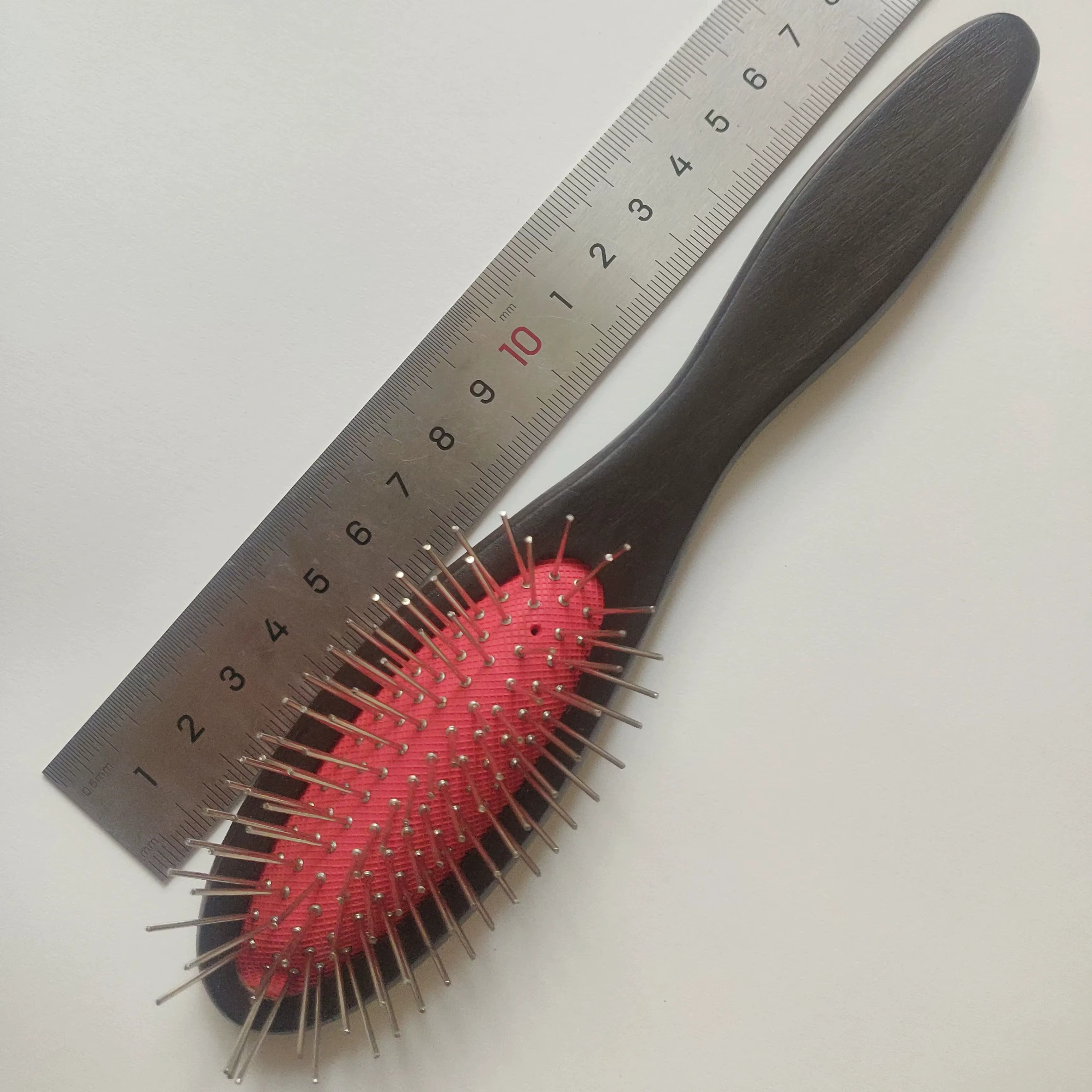 Peigne en acier avec manche en bois/peigne d'extension de cheveux