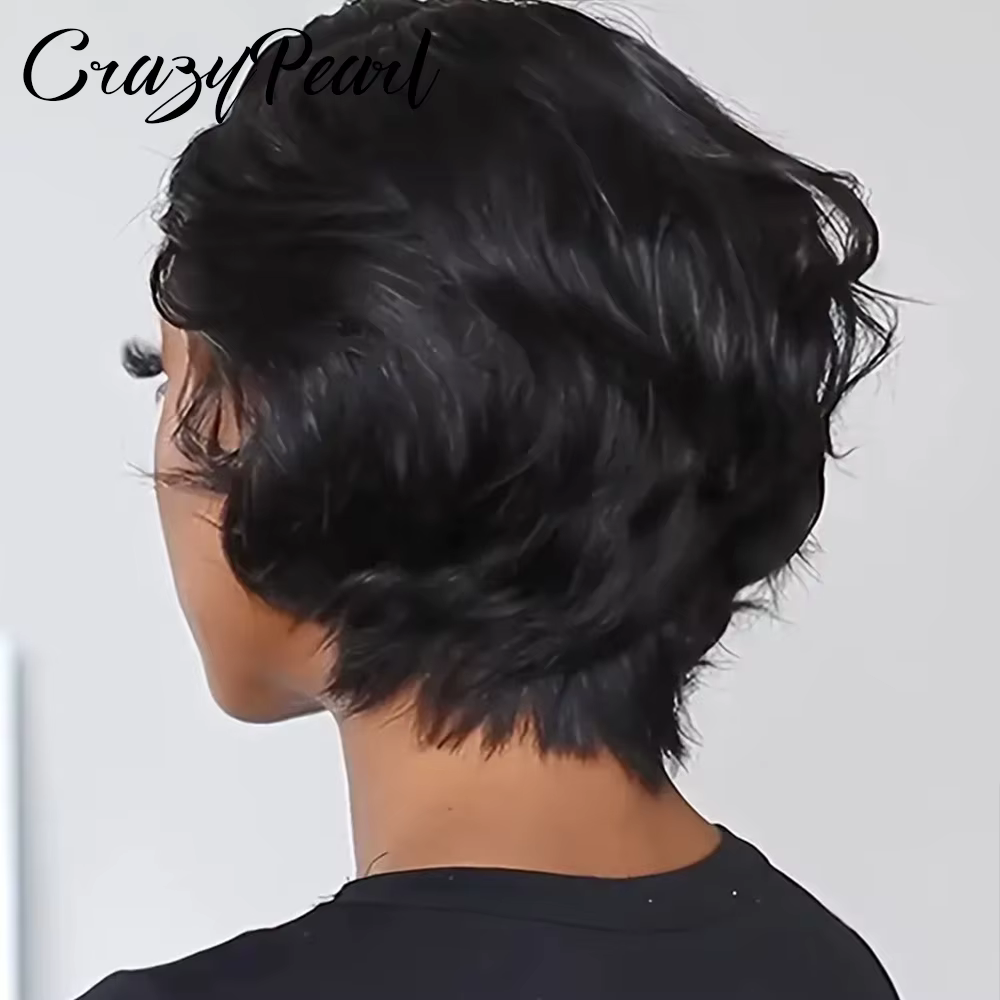 Perruque courte coupe pixie en dentelle frontale 13x4