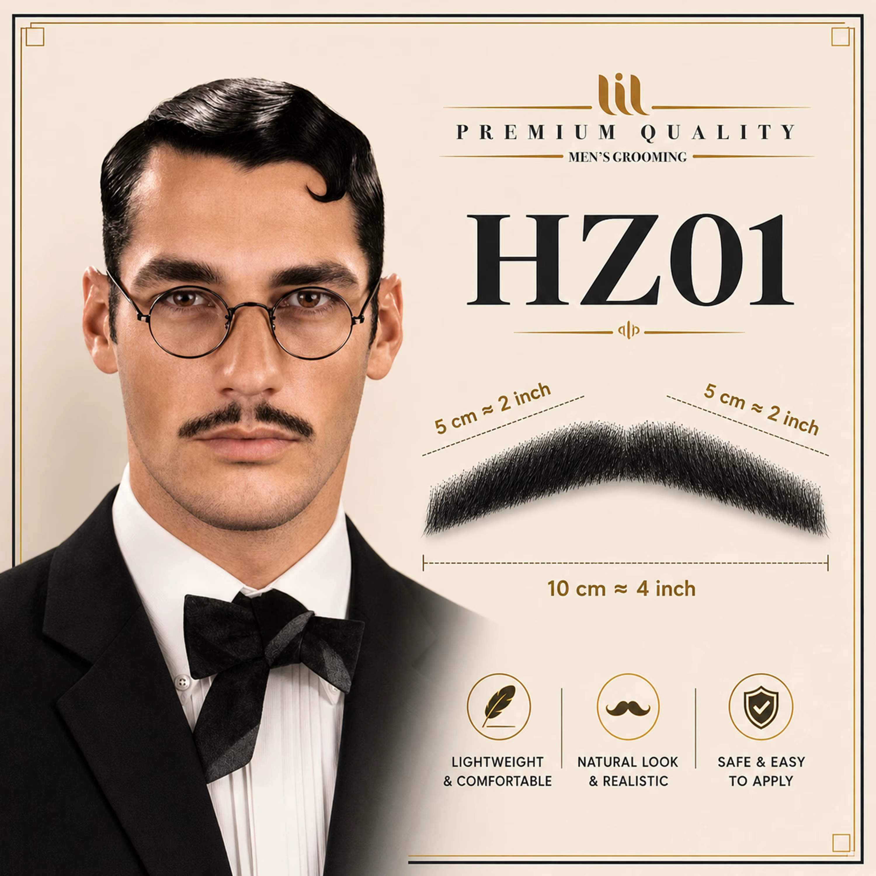 Wigundle barbe homme fait à la main vrais cheveux fausse