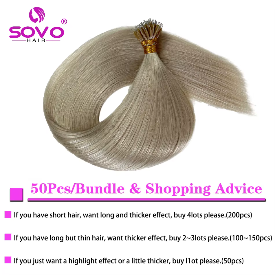 Extensions de cheveux naturels blonds 100 mèches