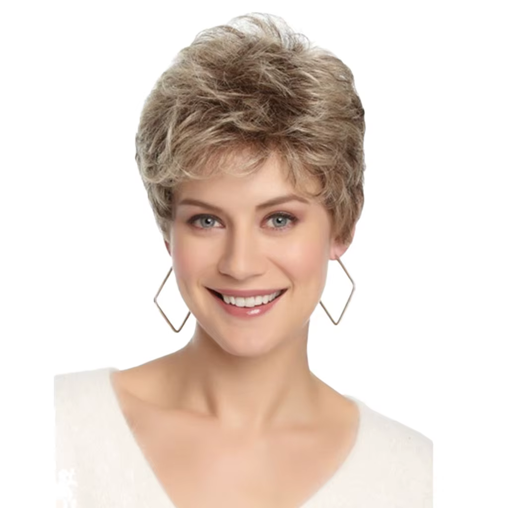 Perruque Afro synthétique courte dorée pour femme