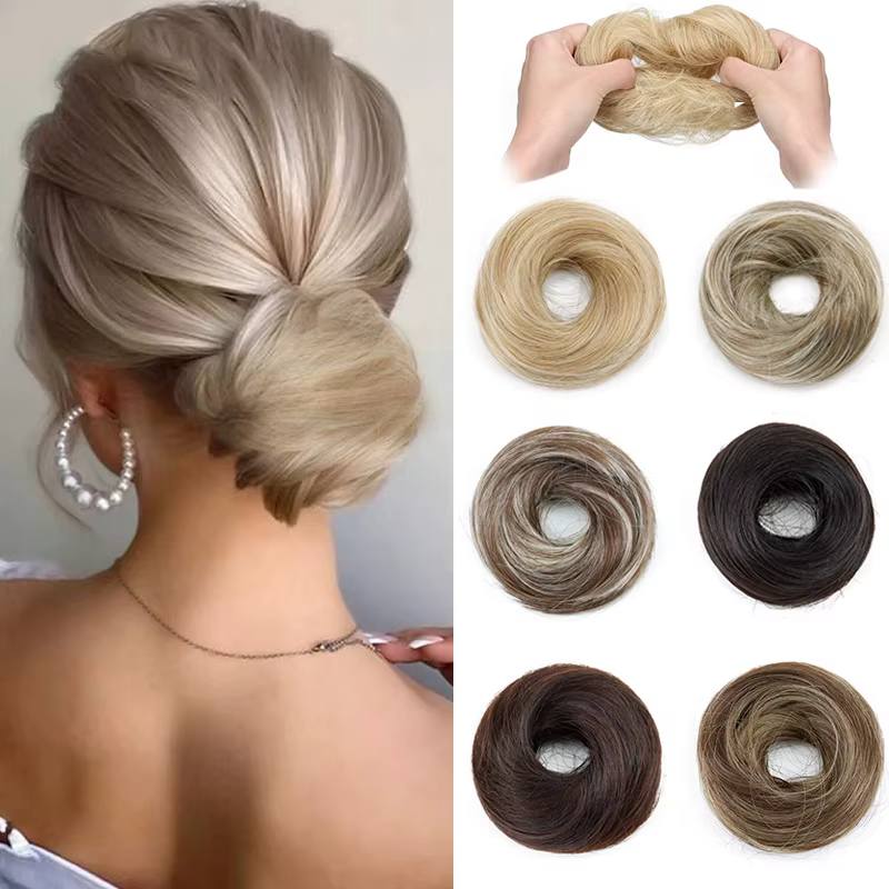 Chignon synthétique lisse de base pour femmes
