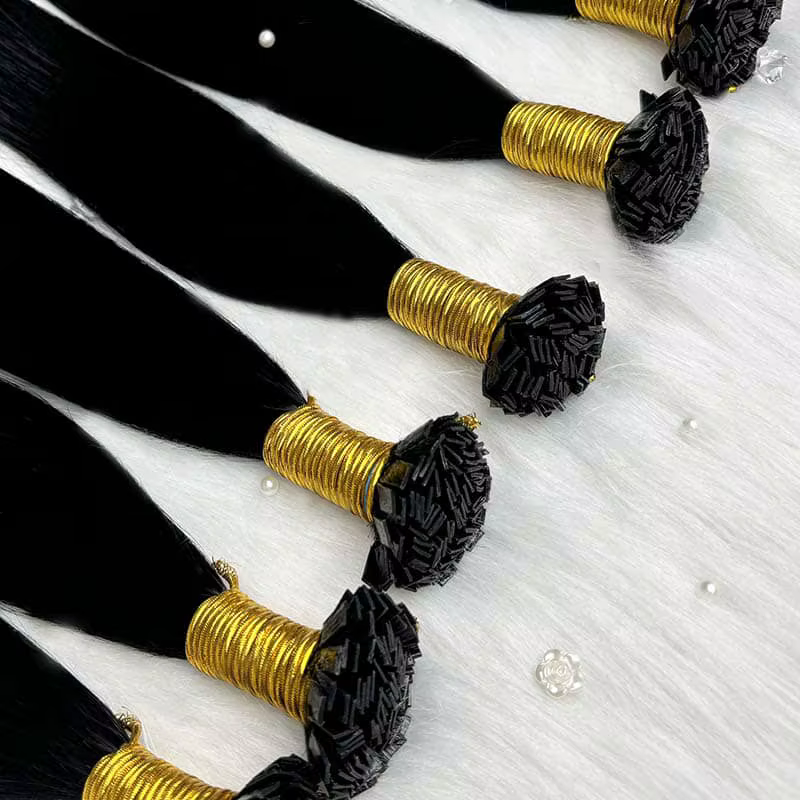 Extensions de cheveux humains à pointe plate en kératine