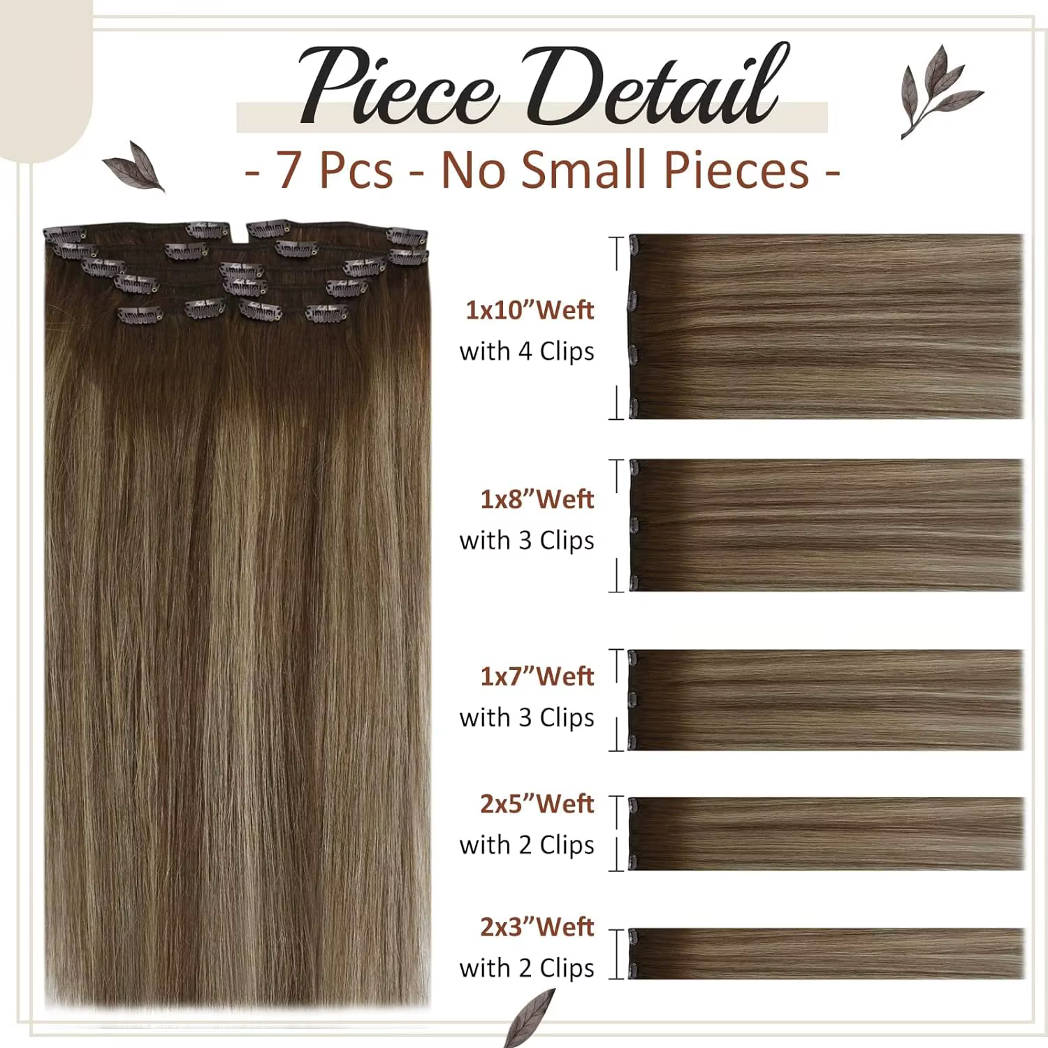 Extensions de cheveux humains pleine brillance pince dans
