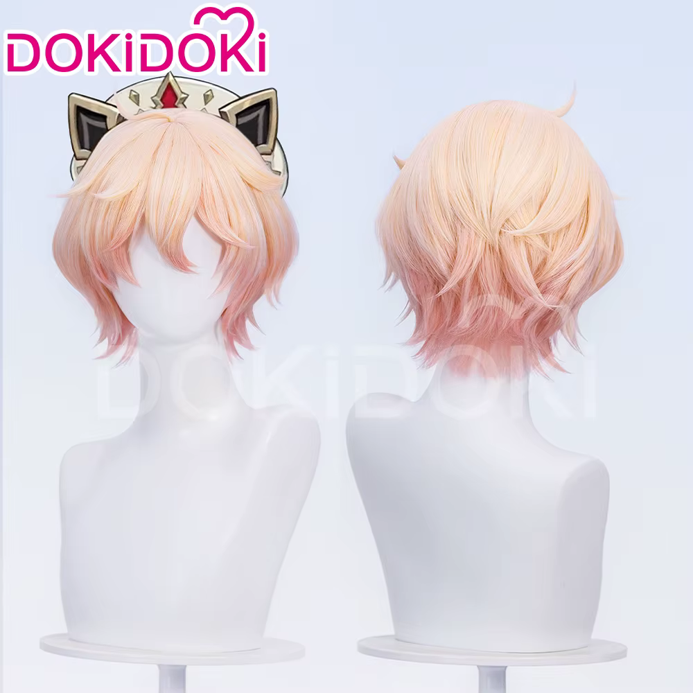 EN STOCK Perruque Dahlia Ifa Pantalone Game Genshin Impact DokiDoki Hommes Cheveux Roses Mondstadt Ifa Cosplay