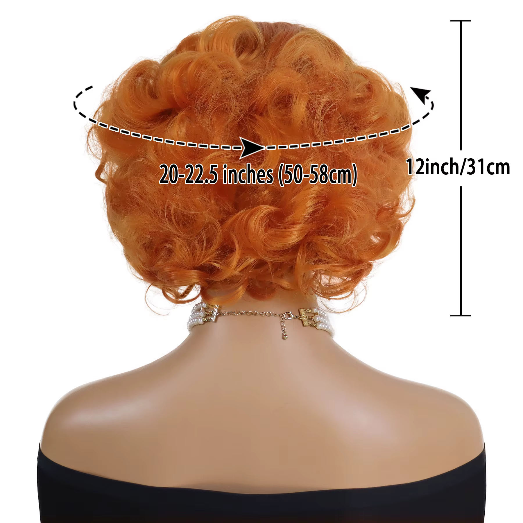 GNIMEGIL perruque courte synthétique pour femmes Orange bouclés Bob