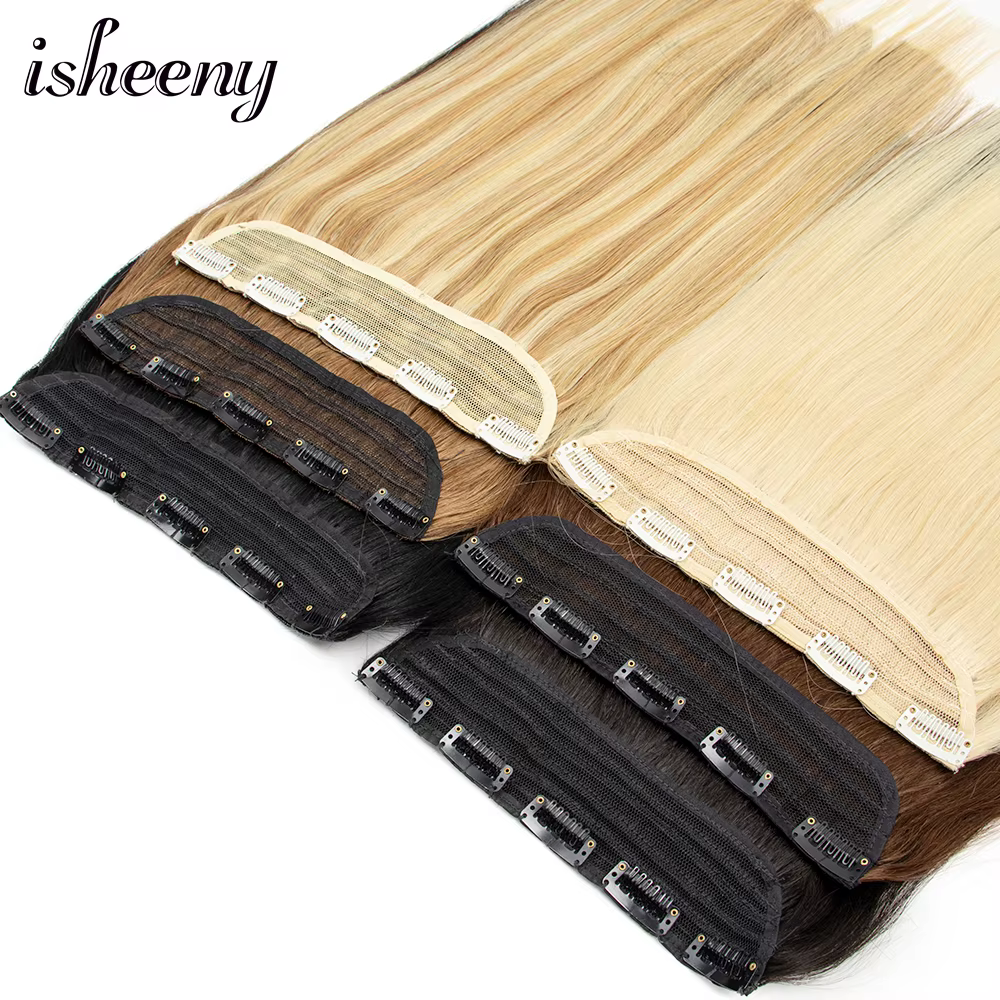 Extensions de cheveux humains Remy brésiliens à clipser