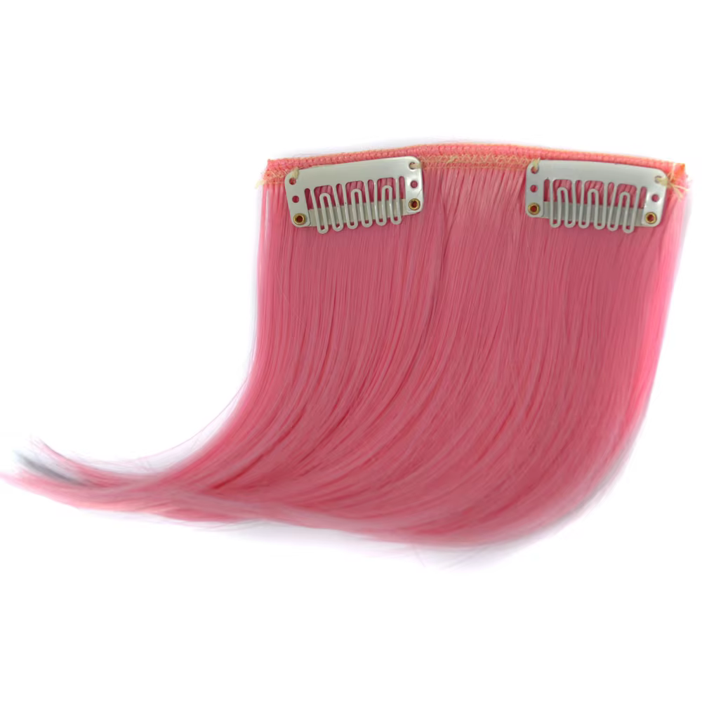 2Clips Clip-in coloré synthétique cheveux frange Extension frontale fausse