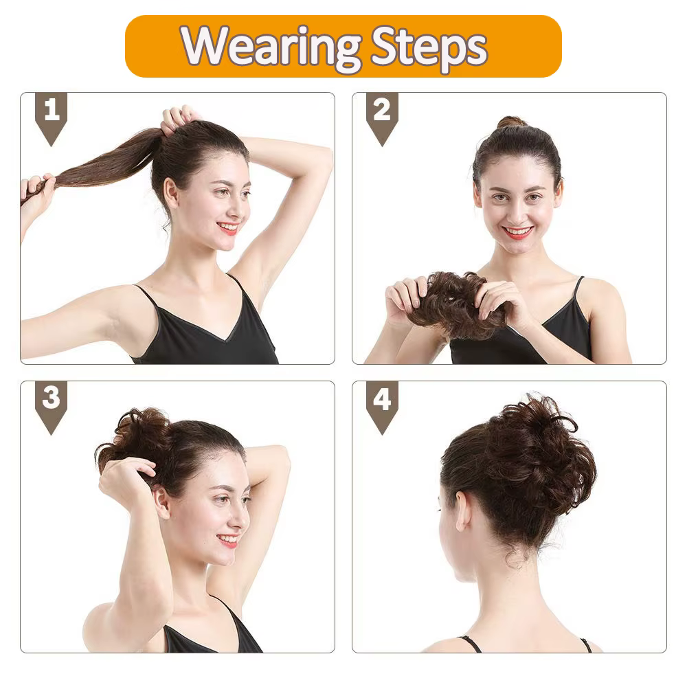 Extensions de chignon bouclé Newmi 100 % cheveux humains naturels pour femme
