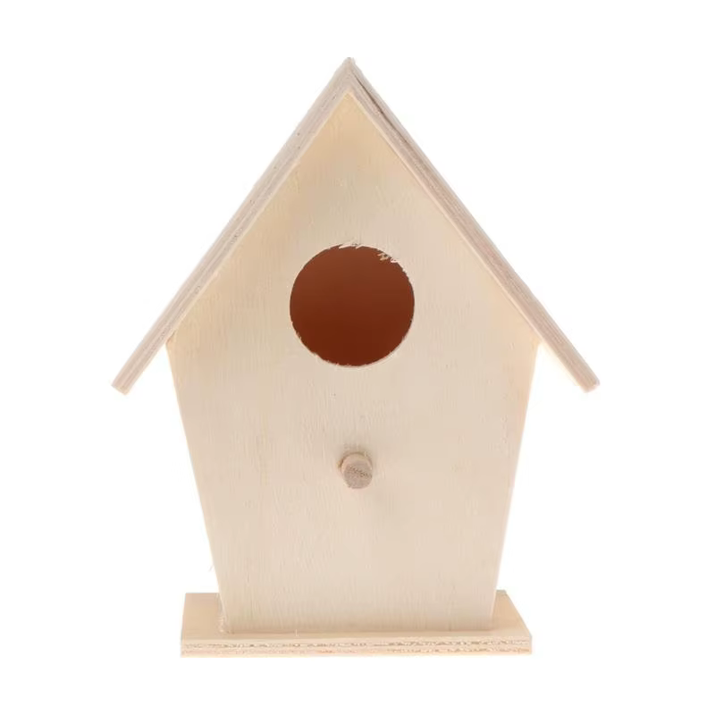 Nichoir à oiseaux en bois pour l'extérieur, à peindre, nichoir fait à main avec perchoir pour petits oiseaux, décoration
