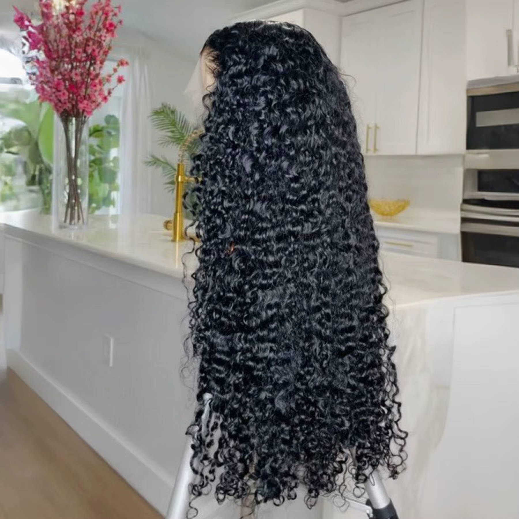 Perruque Kinky Curly HD Full Lace Frontal 13X4X1 pour femmes noires