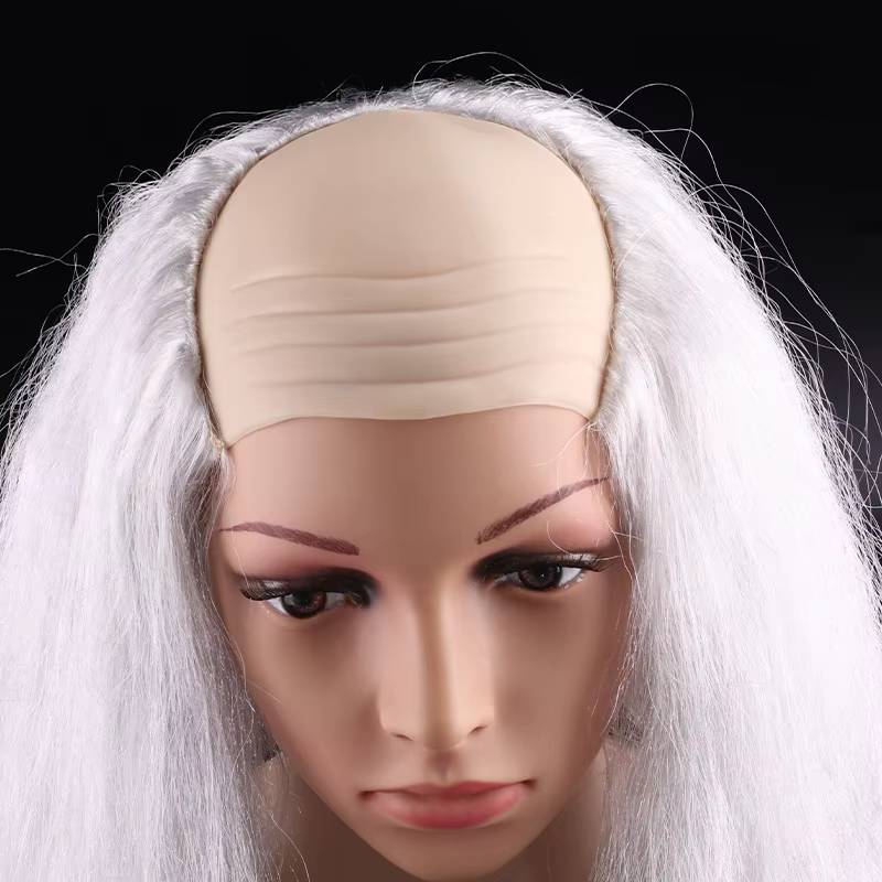 Perruque de tête chauve de Cosplay d'halloween pour adulte