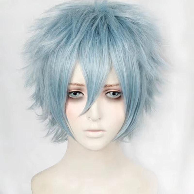 Perruque de Cosplay Courte et Bouclée avec Bonnet