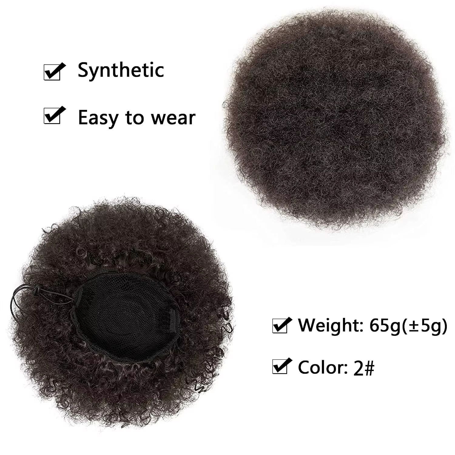 Extension de queue de cheval Afro bouffante avec cordon de serrage pour femmes noires