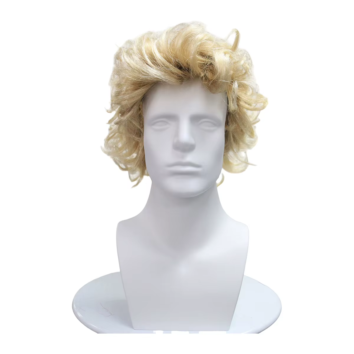 Perruque synthétique courte bouclée et désordonnée blonde