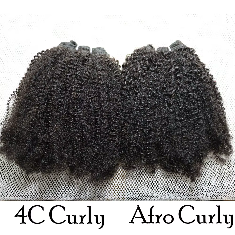 IXTUYLLY Tissage de cheveux humains 4C Afro Kinky Curly