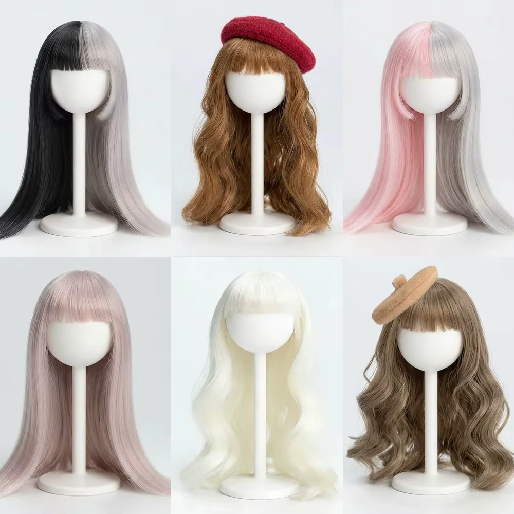 Ob11 perruque douce mignonne frange bouclée cheveux ondulés