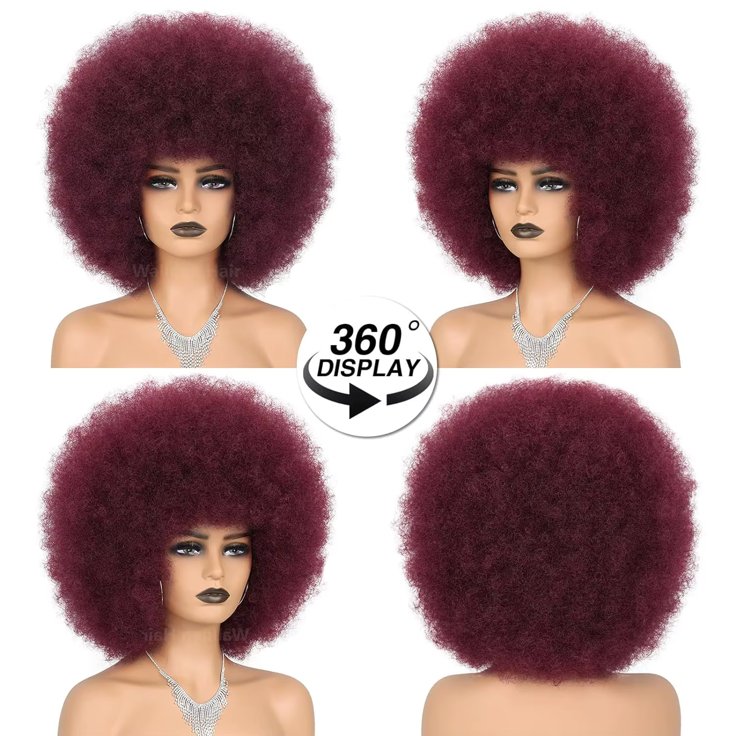 Perruques synthétiques Afro rouges pour femmes noires