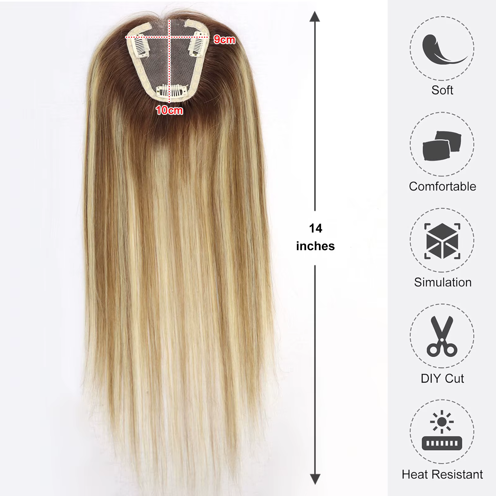 Toppers de cheveux humains européens avec clip de base en dentelle pour femmes