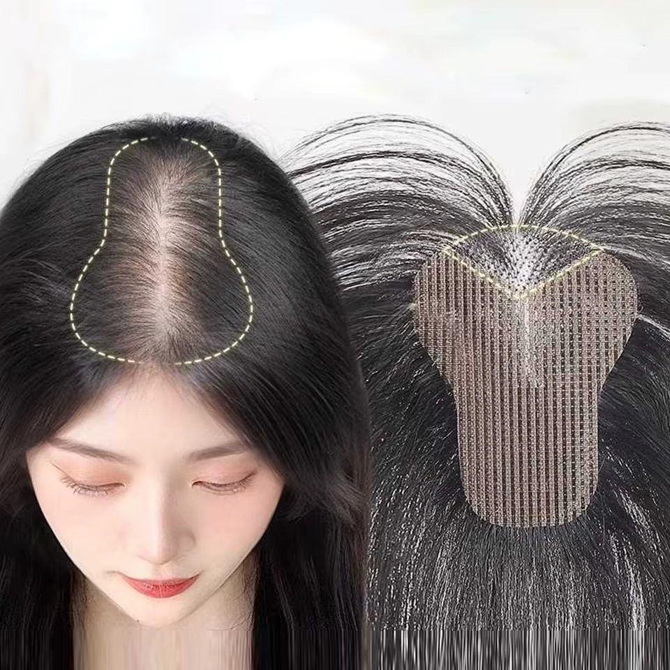 Nouveau Design de front Invisible et garniture de cheveux humains d'aspect naturel pour les femmes pâte magique sans