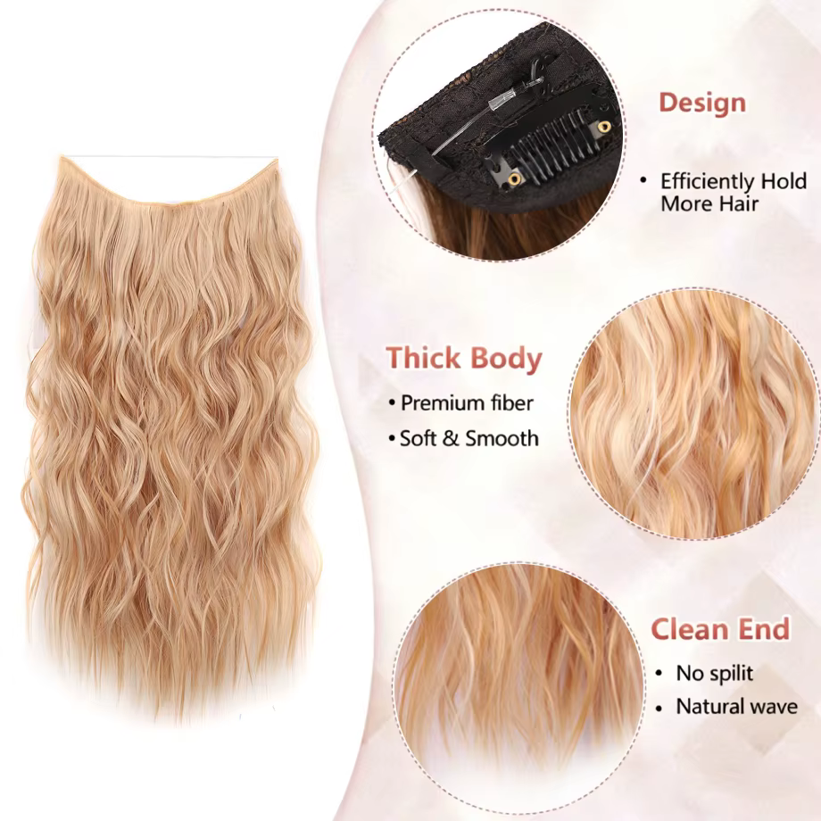 Extensions de cheveux synthétiques de 22 pouces