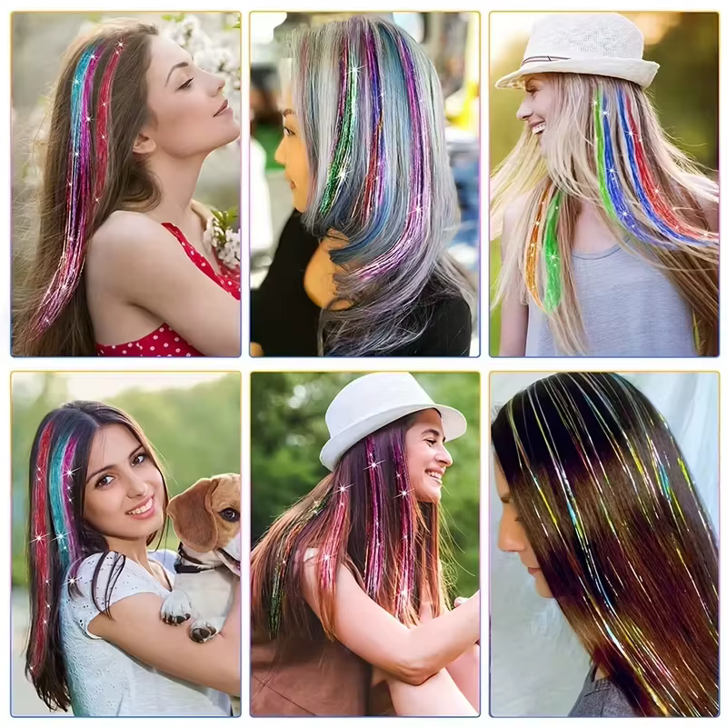 Extensions de cheveux synthétiques colorées au laser de 24 pouces