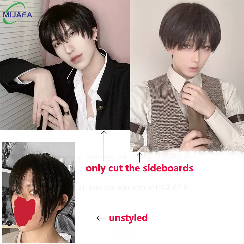 Anime Tobio Kageyama Cosplay perruque adolescent court noir couches Texture coupe résistant à la chaleur cheveux