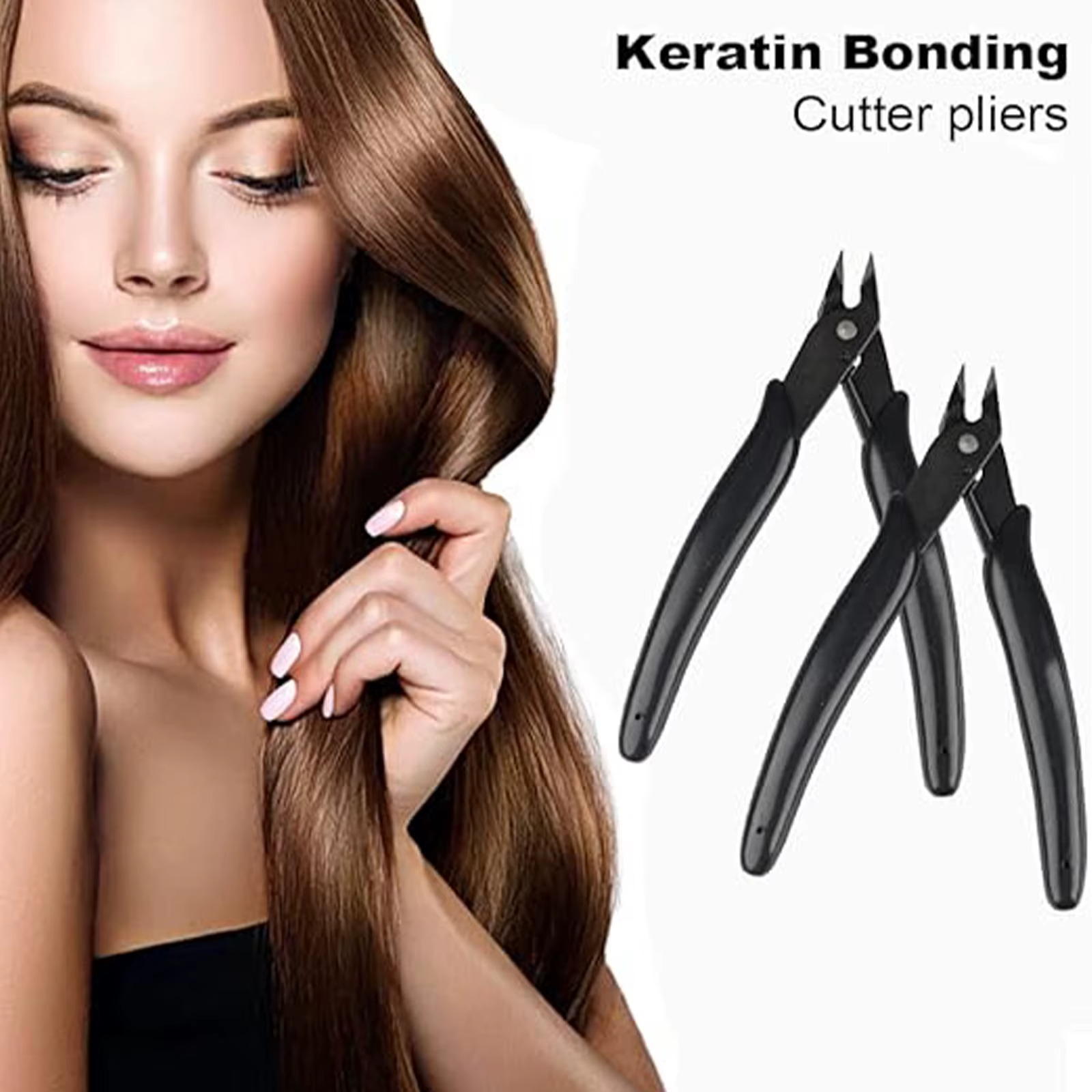 Pince à couper les extensions de cheveux en kératine, outil professionnel de coupe de mèches, pince de coiffure en acier inoxydable