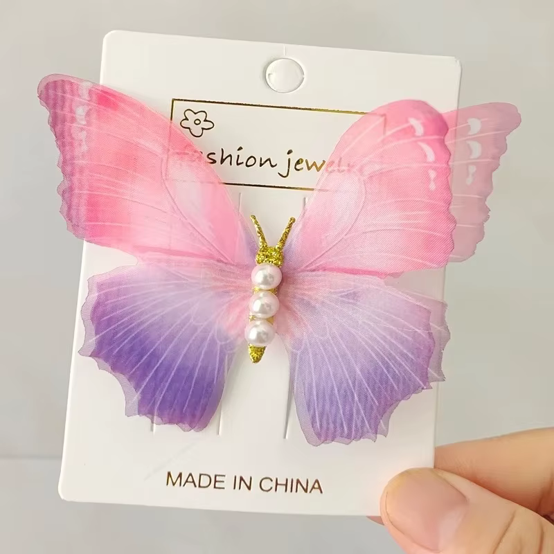 Pinces à cheveux rétro en dentelle papillon pour femmes