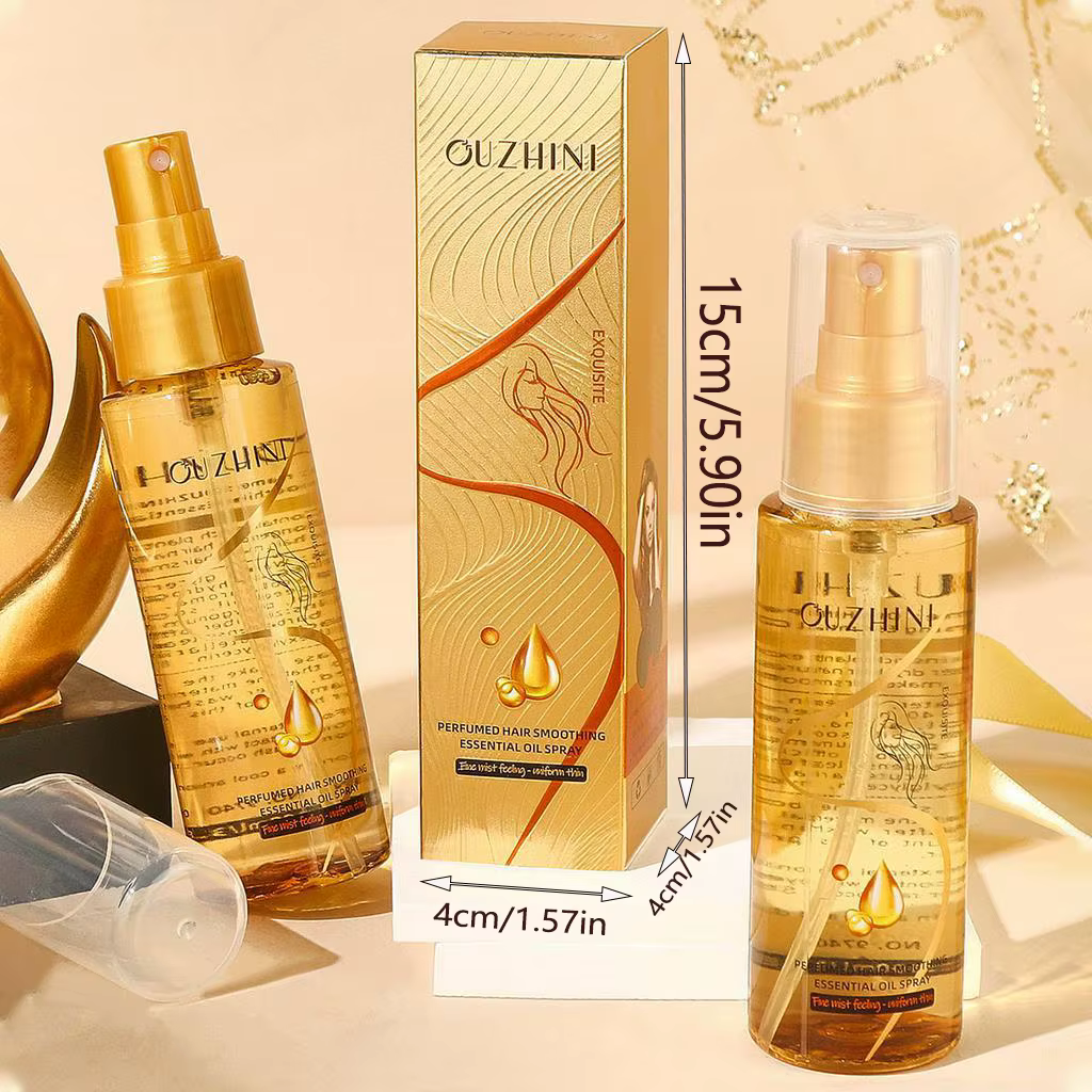 Le spray d'huile essentielle de soin capillaire nourrissant en profondeur peut augmenter la brillance et améliorer la réparation et les dommages causés par les cheveux