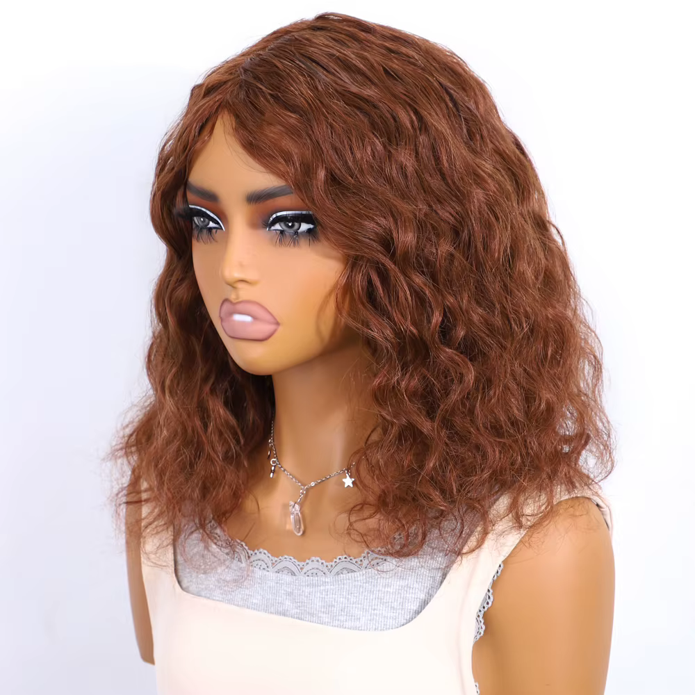 Perruques de cheveux humains de couleur Orange gingembre pour femmes 16 pouces vague de corps courte Remy