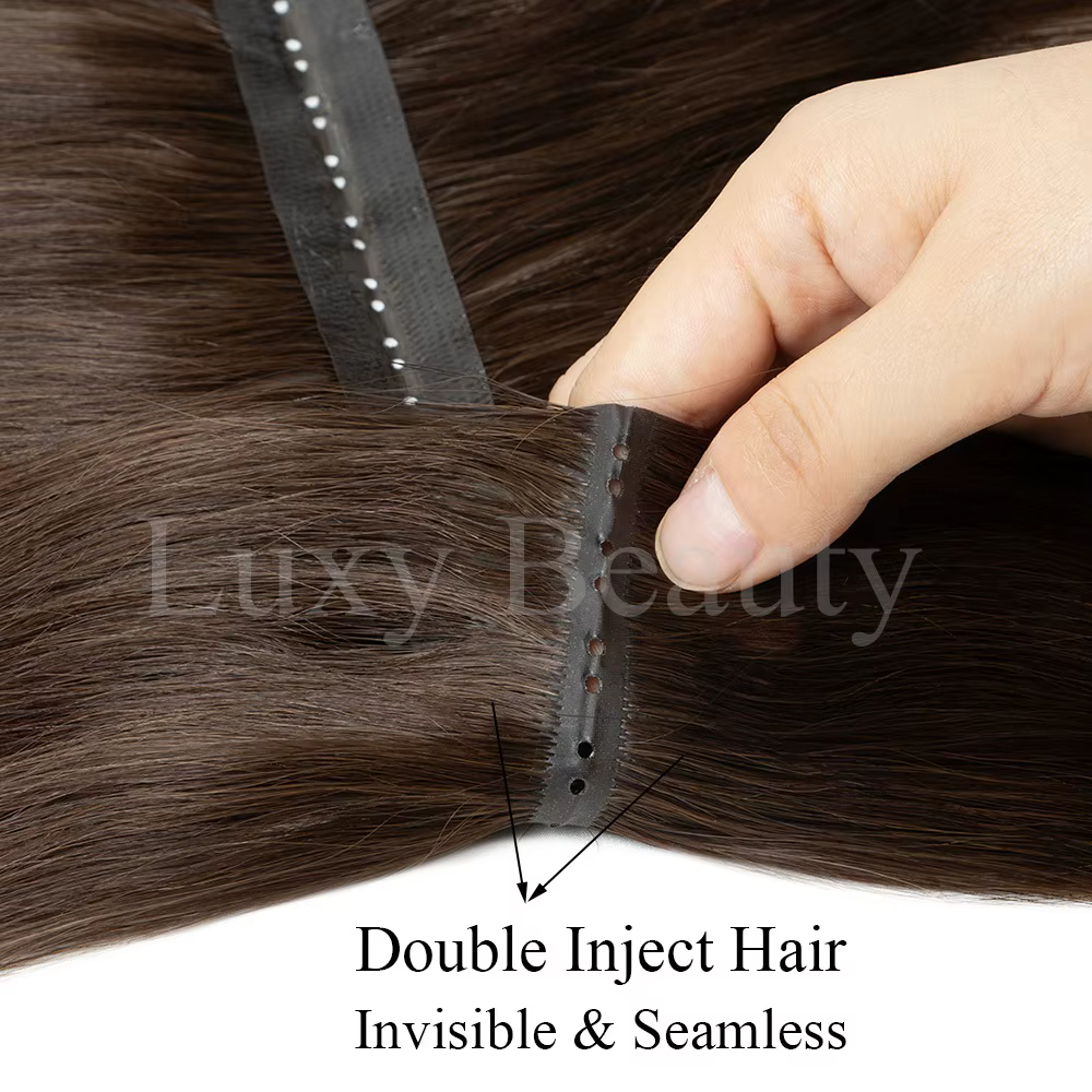 Extensions de cheveux humains à trame perforée Brown Butterfly Hole Weft