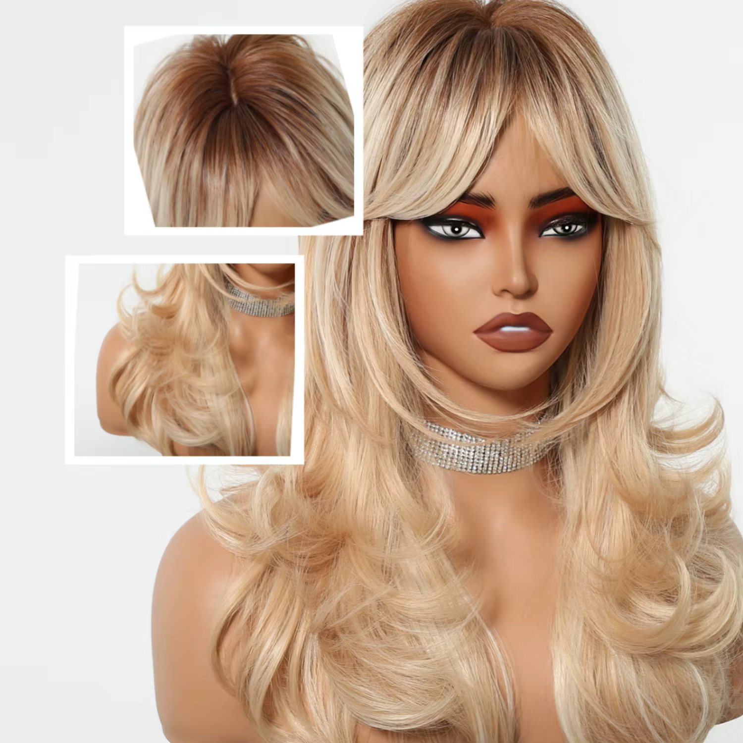 Perruque synthétique mixte Blonde dorée