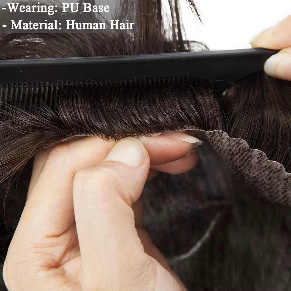 S-noilite-Perruque de Cheveux Naturels pour Homme