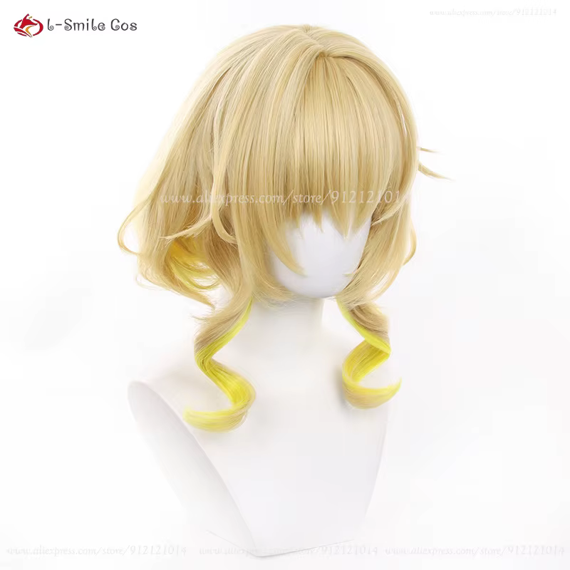 Hbackpack Aglaea-Perruque de Cosplay Jaune Dégradé Or