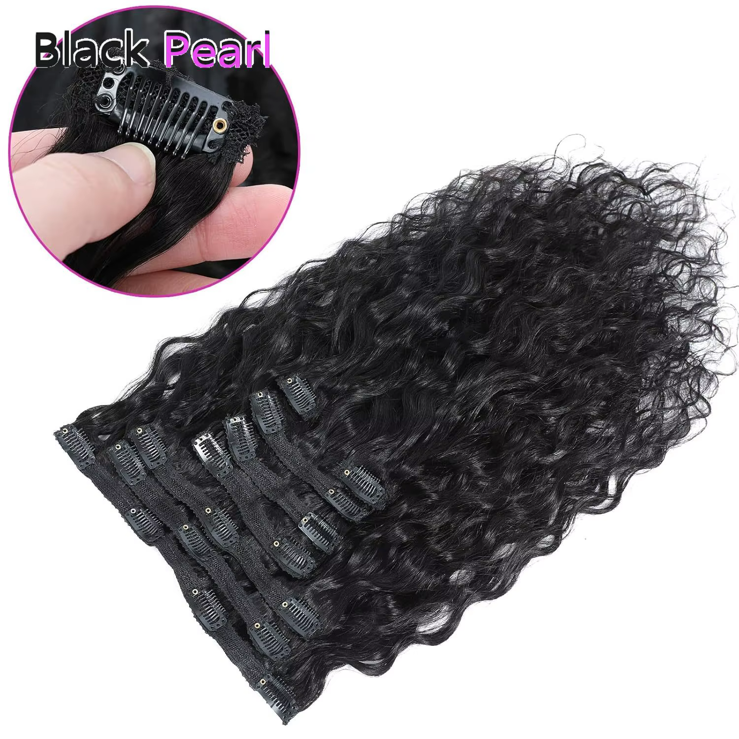 Extensions de cheveux humains brésiliennes Black Pearl Ocean Wave