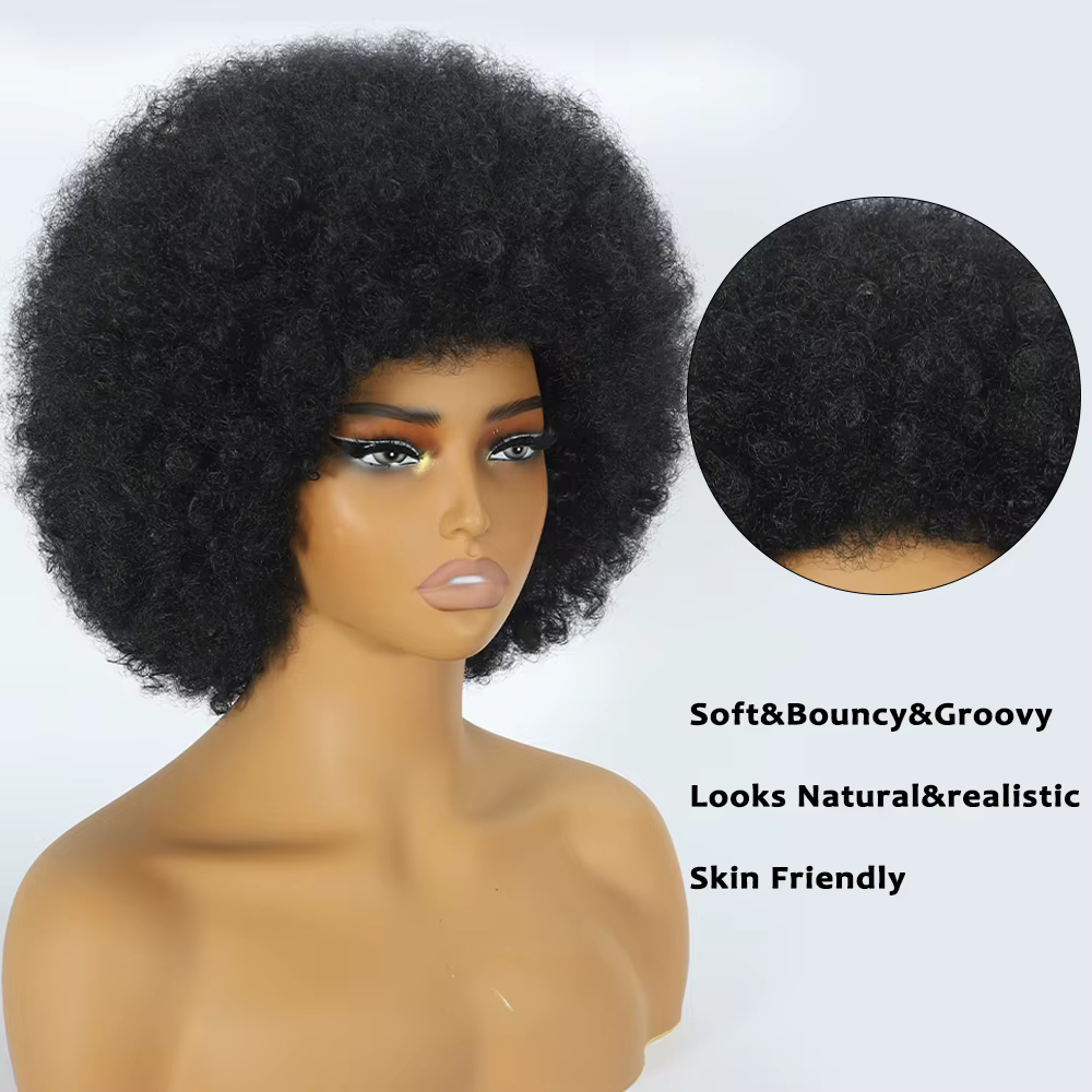 Perruques Afro bouclées des années 70 pour femmes noires