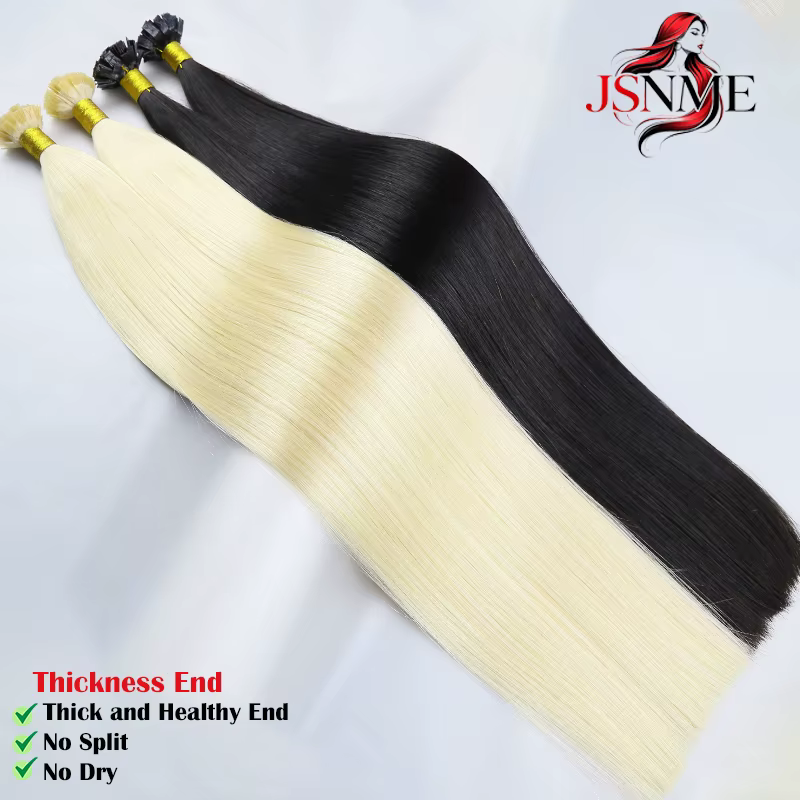 JSNME haute qualité pointe plate Extensions de cheveux kératine naturel vraiment Extension