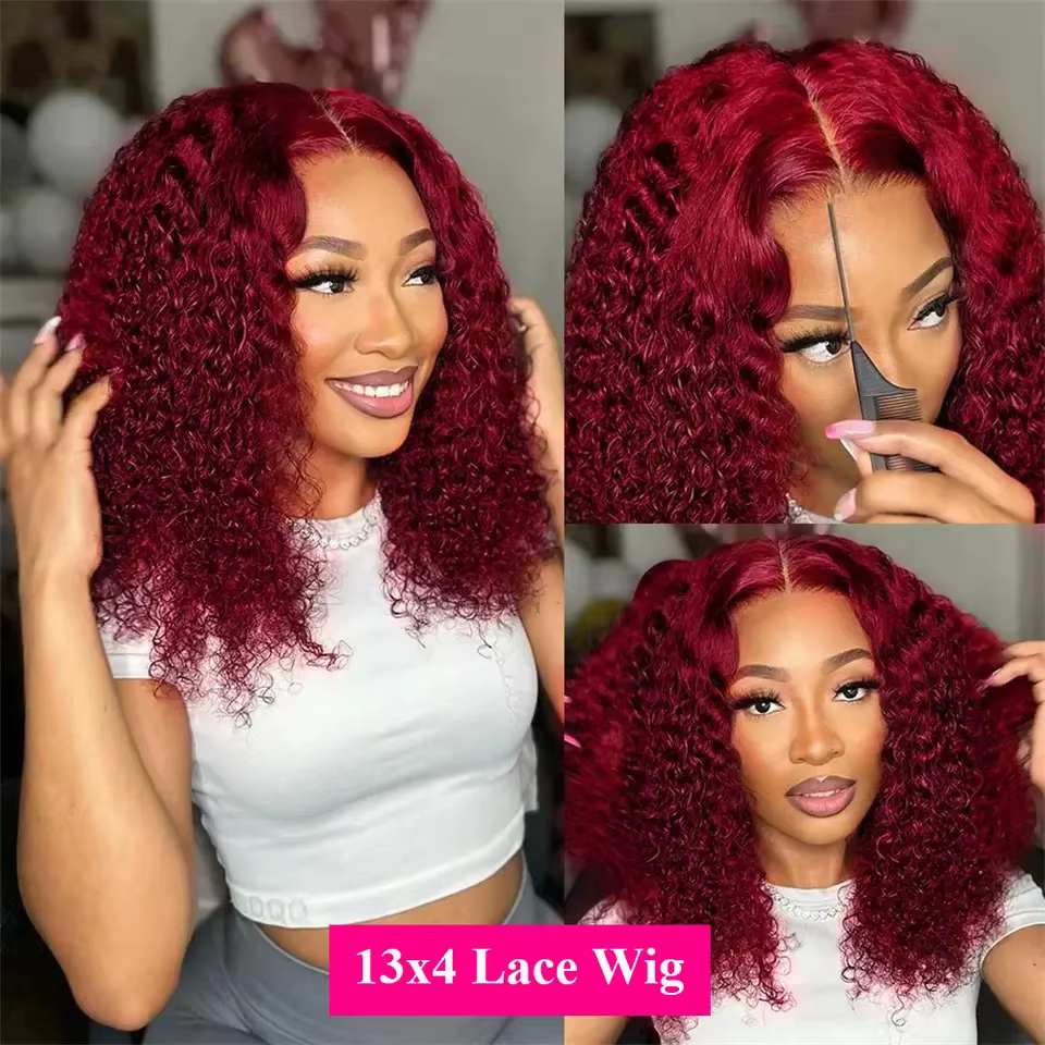 Perruque Lace Front Wig synthétique bouclée caution-99J