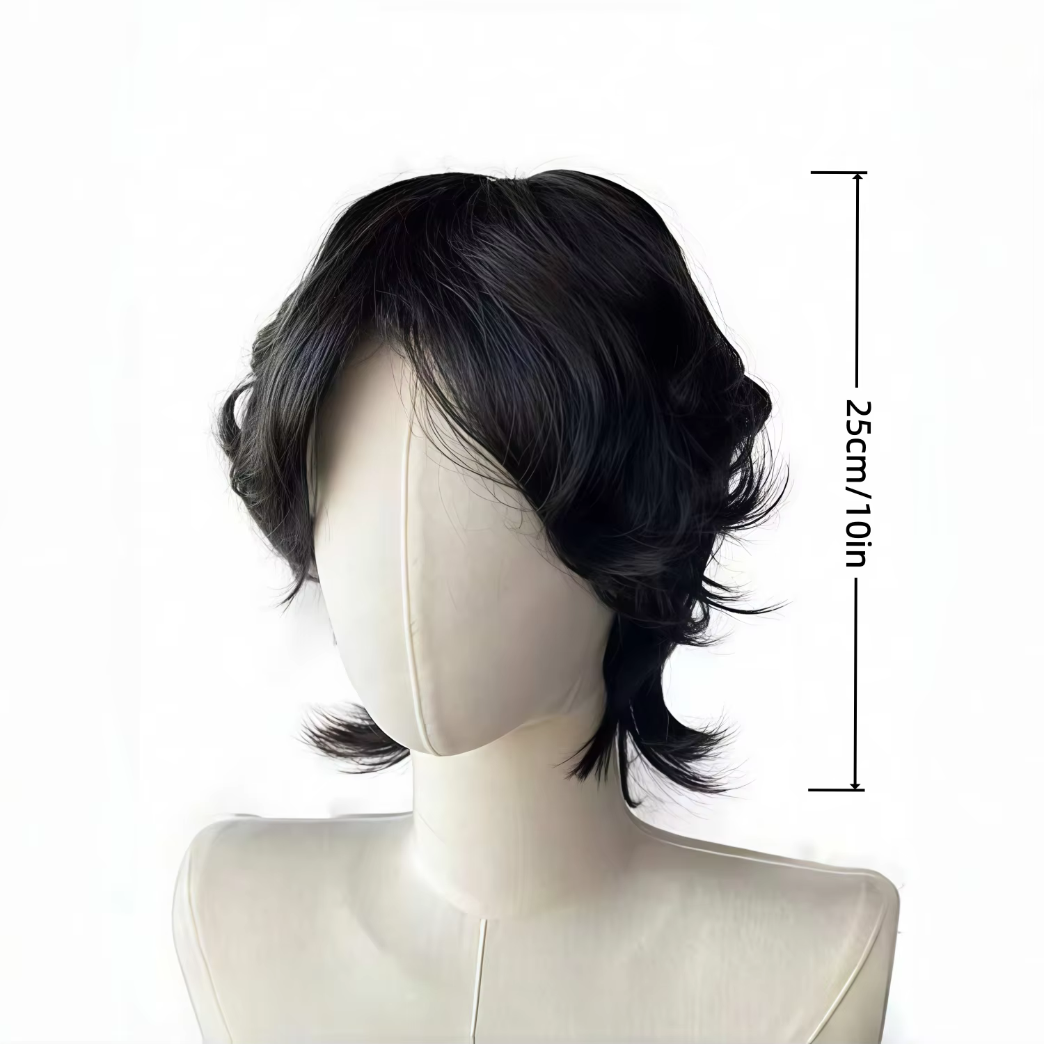 Perruque synthétique noire pour hommes