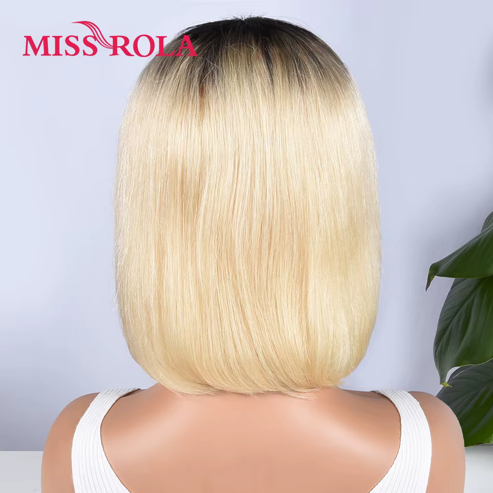 Miss Rola Blonde 613 # Perruques de cheveux humains Bob courtes entièrement fabriquées à la Machine perruque Bob droite