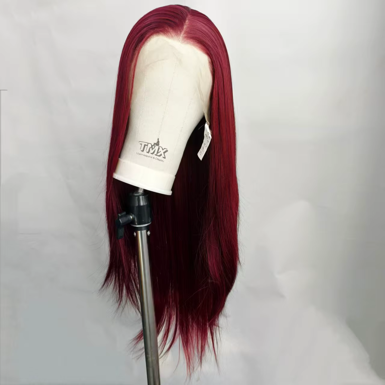 Perruque Lace Front Rouge Vin Pré-Pluckée